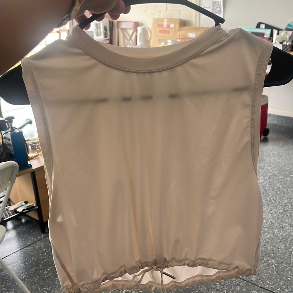 Women's Cream Sleeveless Top